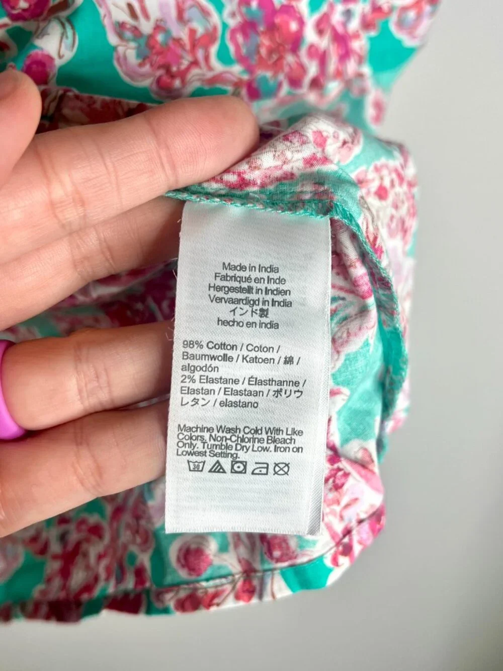 J. Crew Puff Sleeve Preppy Floral Printed Short-Sleeve Poplin Top Cotton Sz XL
